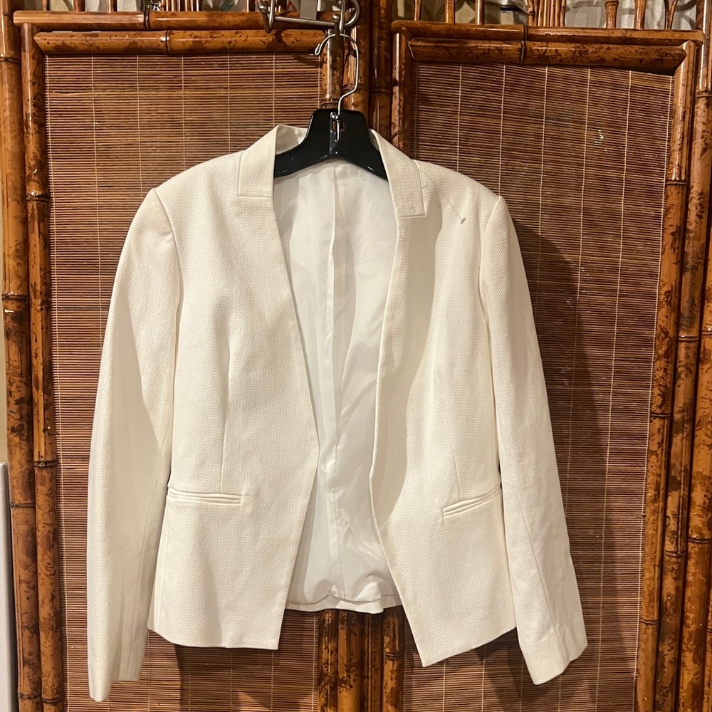 Saks fifth avenue textured white blazer